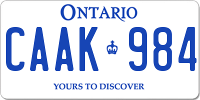 ON license plate CAAK984