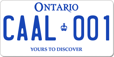 ON license plate CAAL001