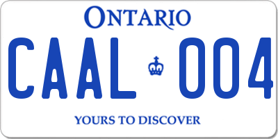 ON license plate CAAL004