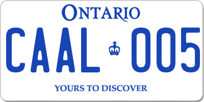 ON license plate CAAL005