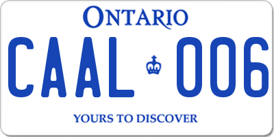 ON license plate CAAL006