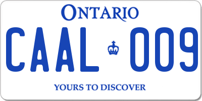 ON license plate CAAL009