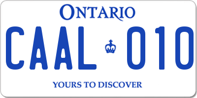 ON license plate CAAL010