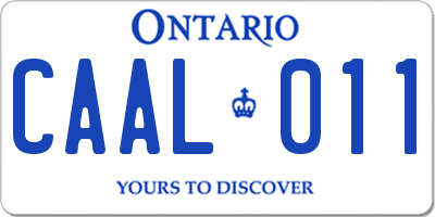 ON license plate CAAL011