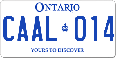 ON license plate CAAL014