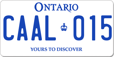 ON license plate CAAL015