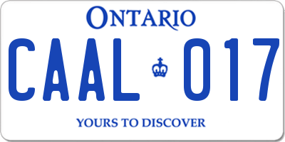 ON license plate CAAL017