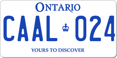 ON license plate CAAL024