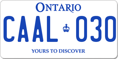 ON license plate CAAL030