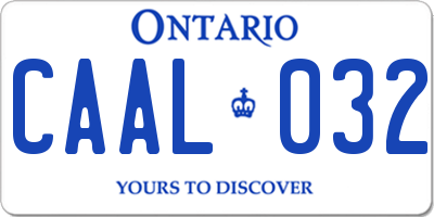 ON license plate CAAL032