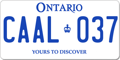 ON license plate CAAL037