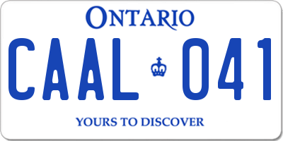 ON license plate CAAL041