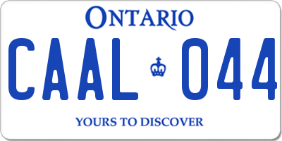 ON license plate CAAL044