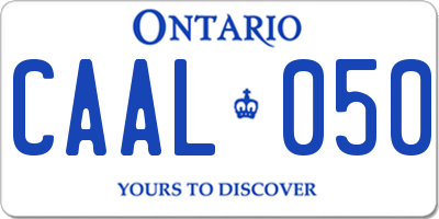 ON license plate CAAL050