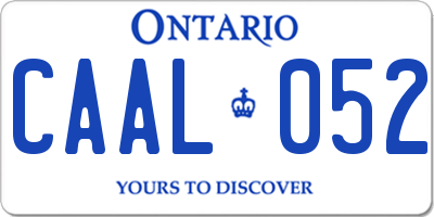 ON license plate CAAL052