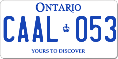 ON license plate CAAL053