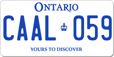 ON license plate CAAL059