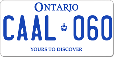 ON license plate CAAL060