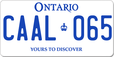 ON license plate CAAL065