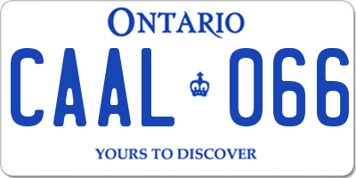 ON license plate CAAL066