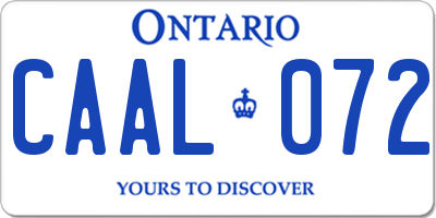 ON license plate CAAL072