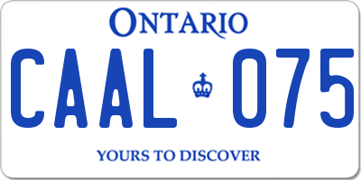 ON license plate CAAL075