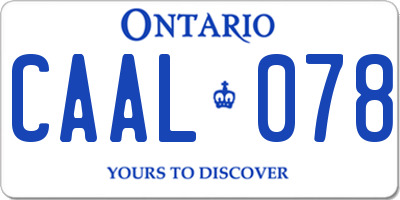 ON license plate CAAL078