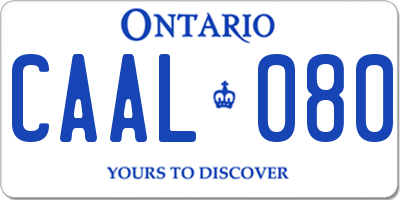 ON license plate CAAL080