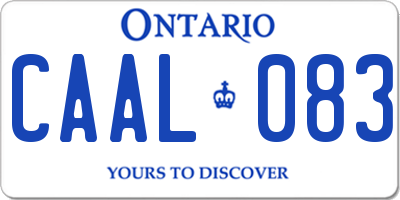 ON license plate CAAL083