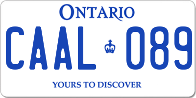 ON license plate CAAL089