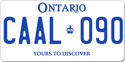 ON license plate CAAL090