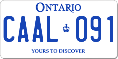 ON license plate CAAL091