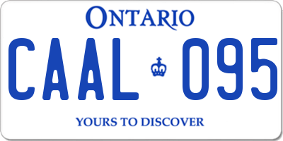 ON license plate CAAL095