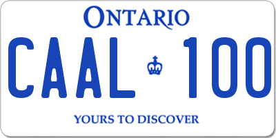 ON license plate CAAL100