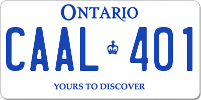 ON license plate CAAL401