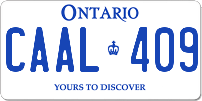 ON license plate CAAL409