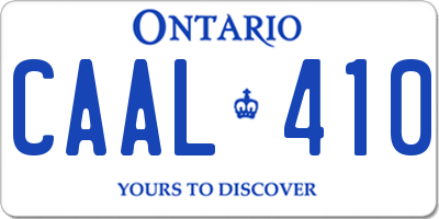 ON license plate CAAL410