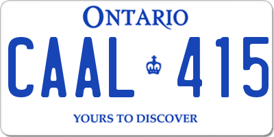 ON license plate CAAL415