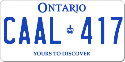 ON license plate CAAL417