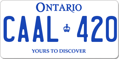 ON license plate CAAL420