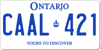 ON license plate CAAL421