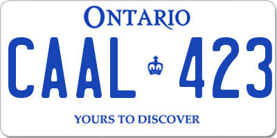 ON license plate CAAL423