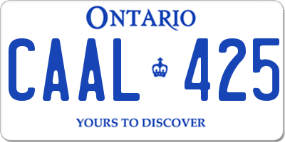 ON license plate CAAL425