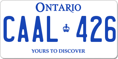 ON license plate CAAL426