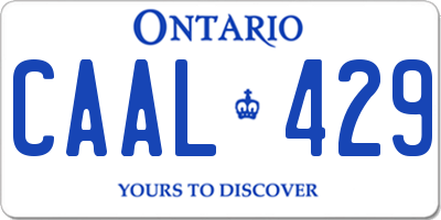 ON license plate CAAL429