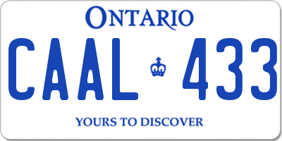 ON license plate CAAL433