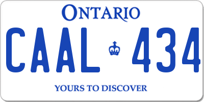 ON license plate CAAL434