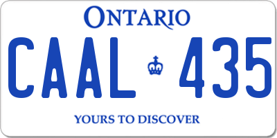 ON license plate CAAL435