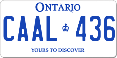 ON license plate CAAL436