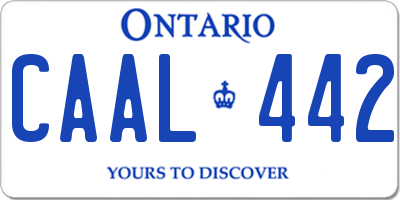 ON license plate CAAL442